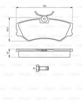 Комплект тормозных колодок, дисковый тормоз BOSCH 0 986 460 941 (фото 1)