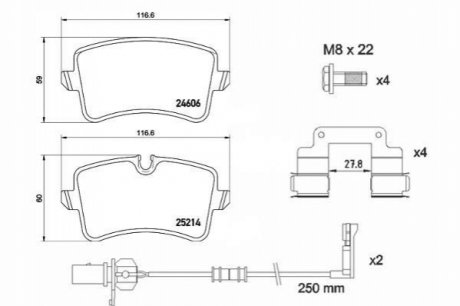 Колодки гальмівні A4,8.. BREMBO P 85 157 (фото 1)