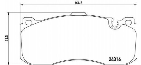 Тормозные колодки дисковые, к-кт. BREMBO P 06 041