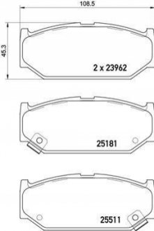 Тормозные колодки дисковые, к-кт. BREMBO P79 031