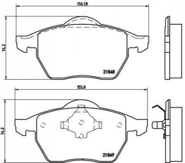 Тормозные колодки дисковые, к-кт. BREMBO P 85 039