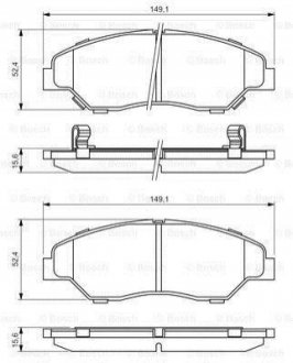 ГАЛЬМіВНі КОЛОДКИ, ДИСКОВі BOSCH 0 986 424 696 (фото 1)