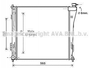 Радіатор, Система охолодження двигуна AVA COOLING HY2305