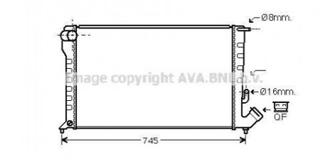 Радиатор охл. Berlingo 1.9 Diesel 00- AVA COOLING CNA2194 (фото 1)