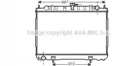 Радіатор, Система охолодження двигуна AVA COOLING DN2241