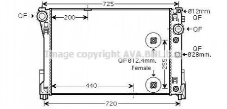 Радиатор системы охлаждения Недоступен к заказу. MB: (W204) C 63 AMG 11/07- AVA COOLING MS2491