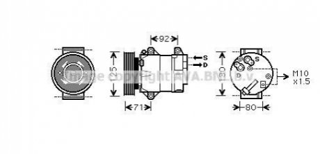 Компрессор кондиционера | Megane1.4 / 1.6 * \'00-\'05 AVA COOLING RTAK103