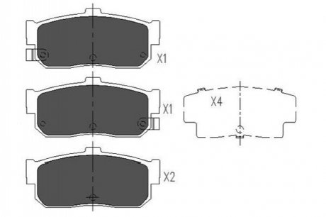 Комплект гальмівних колодок PARTS KAVO KBP-6513