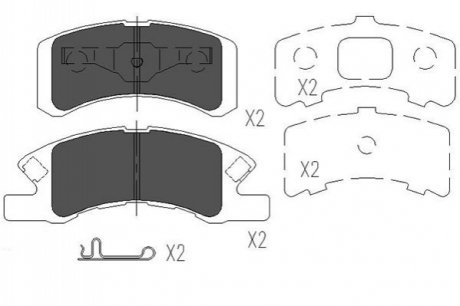 Комплект гальмівних колодок (дискових) PARTS KBP-1511 KAVO KBP1511