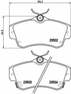 Тормозные колодки дисковые, к-кт. BREMBO P 11 012