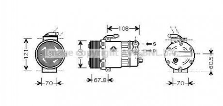 Компрессор Astra 2.0 Diesel 98- AVA COOLING OLAK139