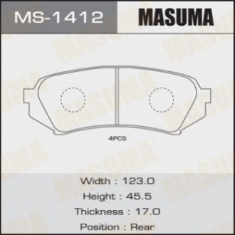 Колодки дисковые (1/12) MASUMA MS-1412 (фото 1)