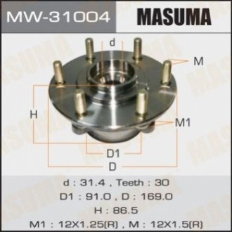 Ступица колеса передн MITSUBISHI PAJERO / V87W, V97W MASUMA MW-31004