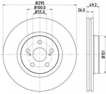 Диск тормозной TOYOTA AVENSIS 2.0-2.4 03- передний вент. HELLA 8DD 355 111-651