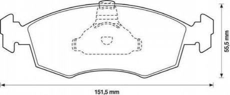 Комплект тормознх колодок, дисковой тормозной меха Jurid 571974J