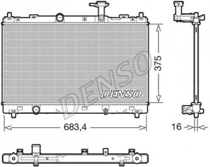 Радиатор двигателя SUZUKI SX4 S-CROSS 1.6 08.13- DENSO DRM47038