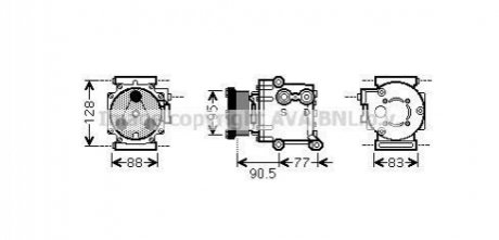 Компрессор кондиціонера Ford Fiesta Fusion 1,25-1,6i, Fiesta 1,25-1,6i 08> AVA COOLING FDA K434 (фото 1)