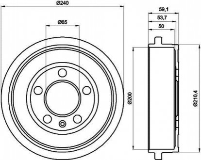 Тормозной барабан HELLA 8DT355300371