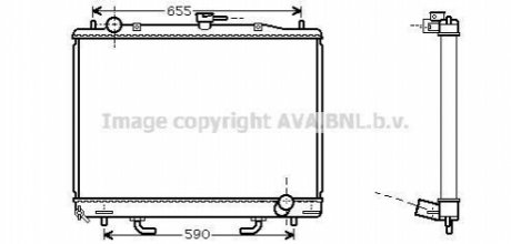 Радиатор охлаждения двигателя AVA AVA COOLING MT2163