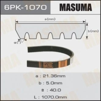 Ремень поликлиновой MASUMA 6PK-1070 (фото 1)