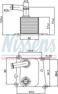 Масляный радиатор двигательное масло NISSENS 90776