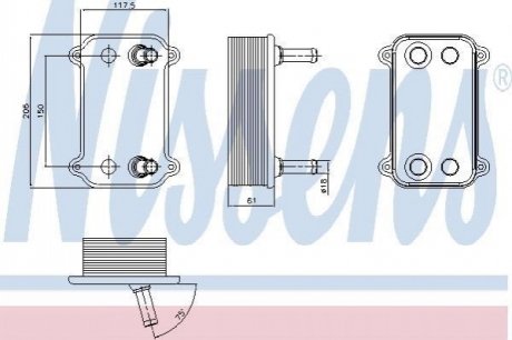 Масляный радиатор двигательное масло NISSENS 90735