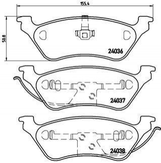 Тормозные колодки дисковые, к-кт. BREMBO P 11 014