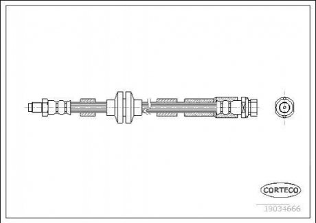 Шланг тормозной задний CORTECO 19034666