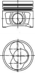 Поршень в комплекті на 1 циліндр, 1-й ремонт (+0,25) KOLBENSCHMIDT 40 408 610