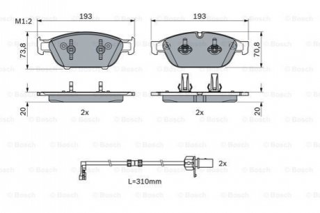 Комплект тормозных колодок дисковый тормоз BOSCH 0986494986