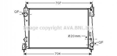 Радиатор охлаждения двигателя Fiat Doblo 10> 1,6-2,0 MJet MT AC+/-, Opel Combo AVA COOLING FTA2312