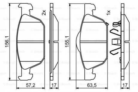 Гальмівні колодки дискові BOSCH 0986494785 (фото 1)