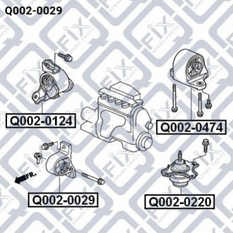 ПОДУШКА ДВИГАТЕЛЯ ПЕРЕДНЯЯ АКПП Q-fix Q002-0029