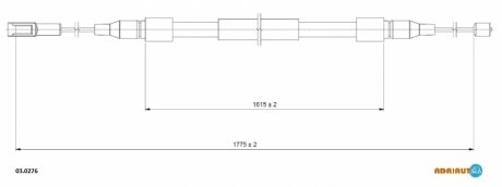 Трос ручного тормоза ADRIAUTO 03.0276 (фото 1)