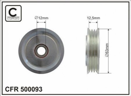 Ролик натяжной ремня приводного Prius 1.5L 00-09* CAFFARO 500093 (фото 1)