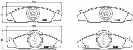 Тормозные колодки дисковые, к-кт. BREMBO P 15 008 (фото 1)