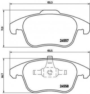 Тормозные колодки дисковые, к-кт. BREMBO P 61 086