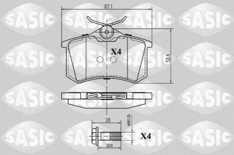 Гальмівні колодки задні SASIC 6210001