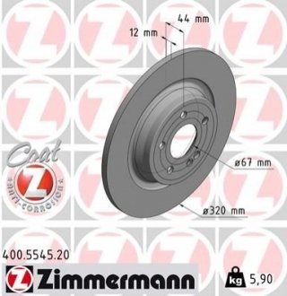 Тормозной диск ZIMMERMANN 400554520