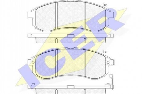 Дисковые тормозные колодки компл. ICER 181507