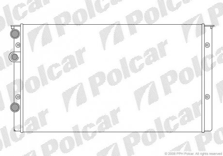 Радиатор охлаждения двигателя 628х378х34 VOLKSWAGEN Polo 1.4l(ANM) 94-99, 1H0121253BE, 1H0121253BJ Polcar 953808A6 (фото 1)