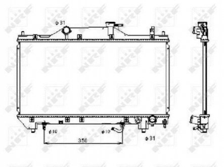 Основной радиатор 164000D030/164000D040/164000D050/164000D070 Toyota NRF 53381