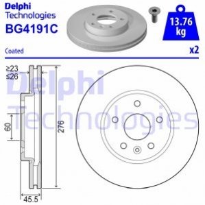 Тормозной диск Delphi BG4191C (фото 1)