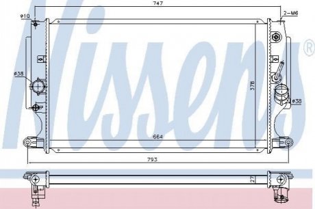 Радиатор TY AVENSIS(08-)2.2 D4D(+)[OE 164000R070] NISSENS 646875