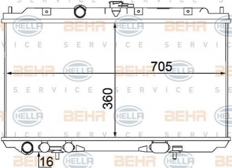 Радиатор NISSAN PRIMERA 2.0 02-08 HELLA 8MK376 770-671