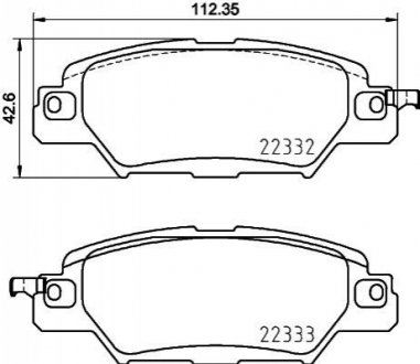 Колодки гальмвн дисков комплект задн. HELLA 8DB355025461