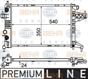 Основной радиатор Corsa B.Vita B 1.8/1.8 HELLA 8MK 376 714-371