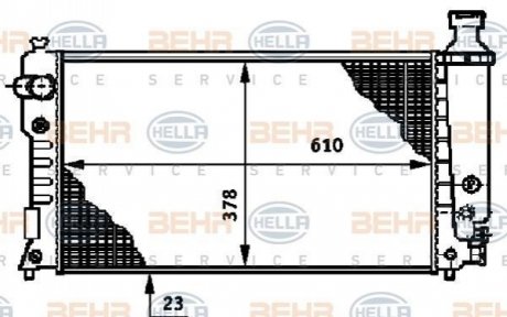Радіатор охолодження Peugeot 405 HELLA 8MK 376 719-601