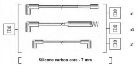 Комплект ізольованих проводів для свічок запалення MAGNETI MARELLI 941125180672