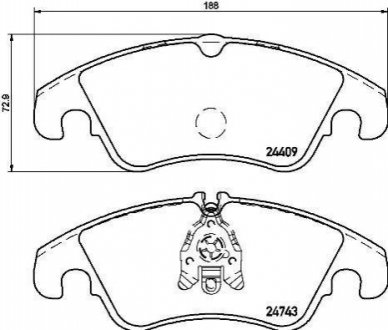 Тормозные колодки дисковые, к-кт. BREMBO P 24 161